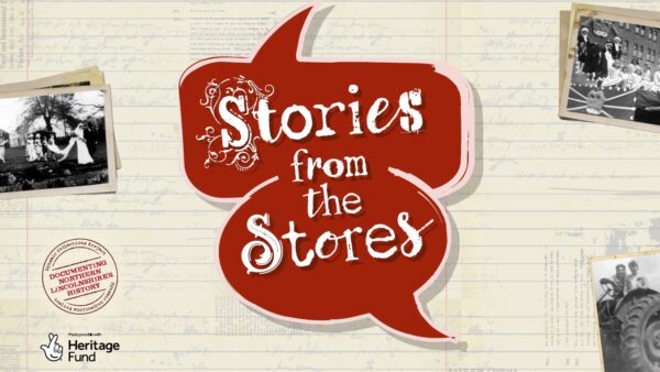 stories from the stores logo, red speech bubble