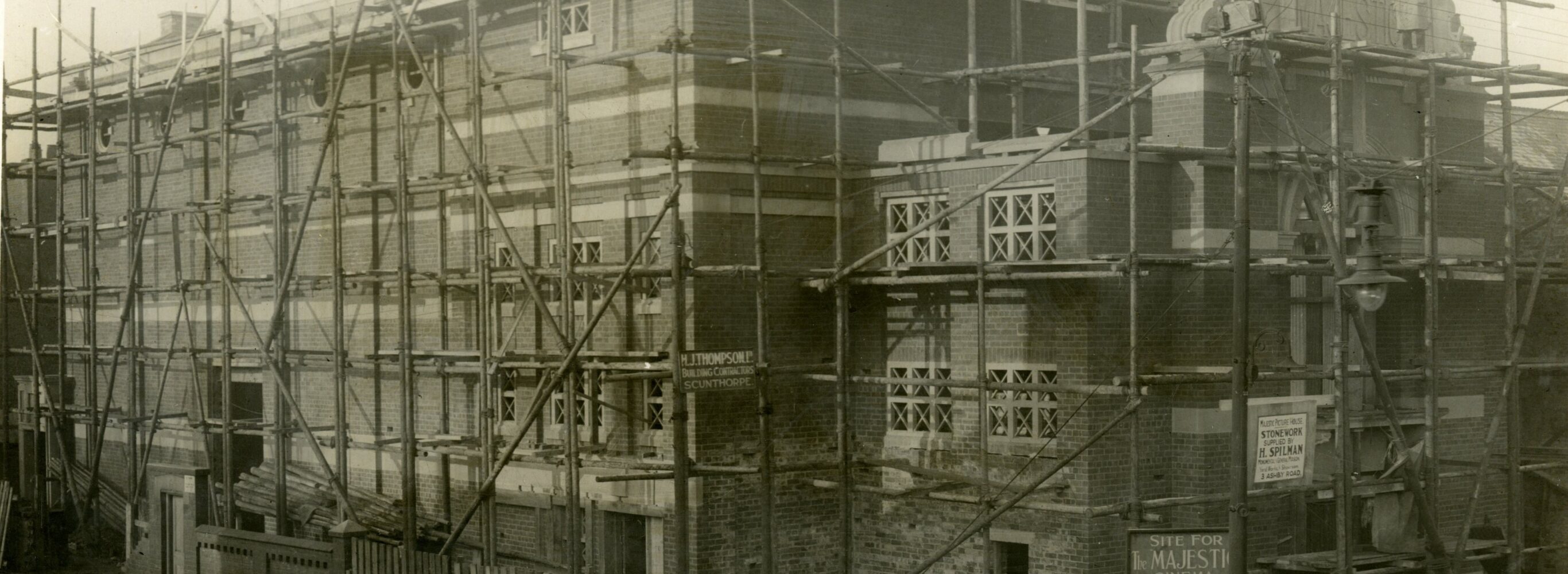 The Majestic Cinema being constructed, Oswald Road, Scunthorpe.